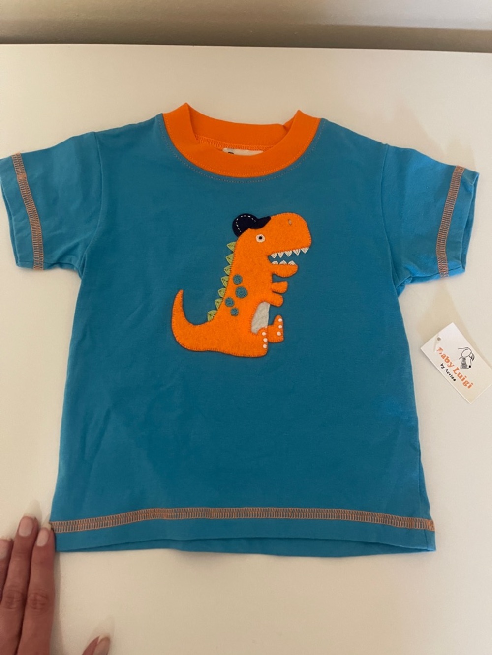 Boutique Blue & Orange Dino T-Shirt - Kids